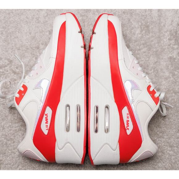 Nike Air Max 90 LV8 Sail Siren Red Pink Platform Sneakers Womens 9.5 HF5073-133 - Picture 4 of 16